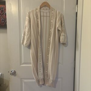 GAP Beige Striped Lace Cardigan, XS